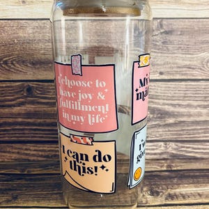 Affirmation Can Glass | Beer Can Glass | Iced Coffee Glass | Daily Affirmations