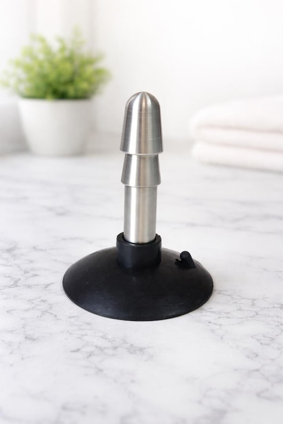 Doc Johnson Vac-U-Lock Suction Cup 80mm 3.15" Polished Aluminum 110lb 50kg Heavy Duty Hands-Free Mount Base for Large Attachments Adapter