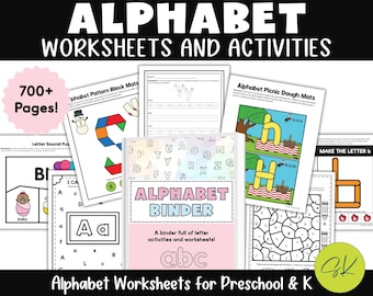 Alphabet Worksheets and Activities: Preschool & Kindergarten (Digital Download)
