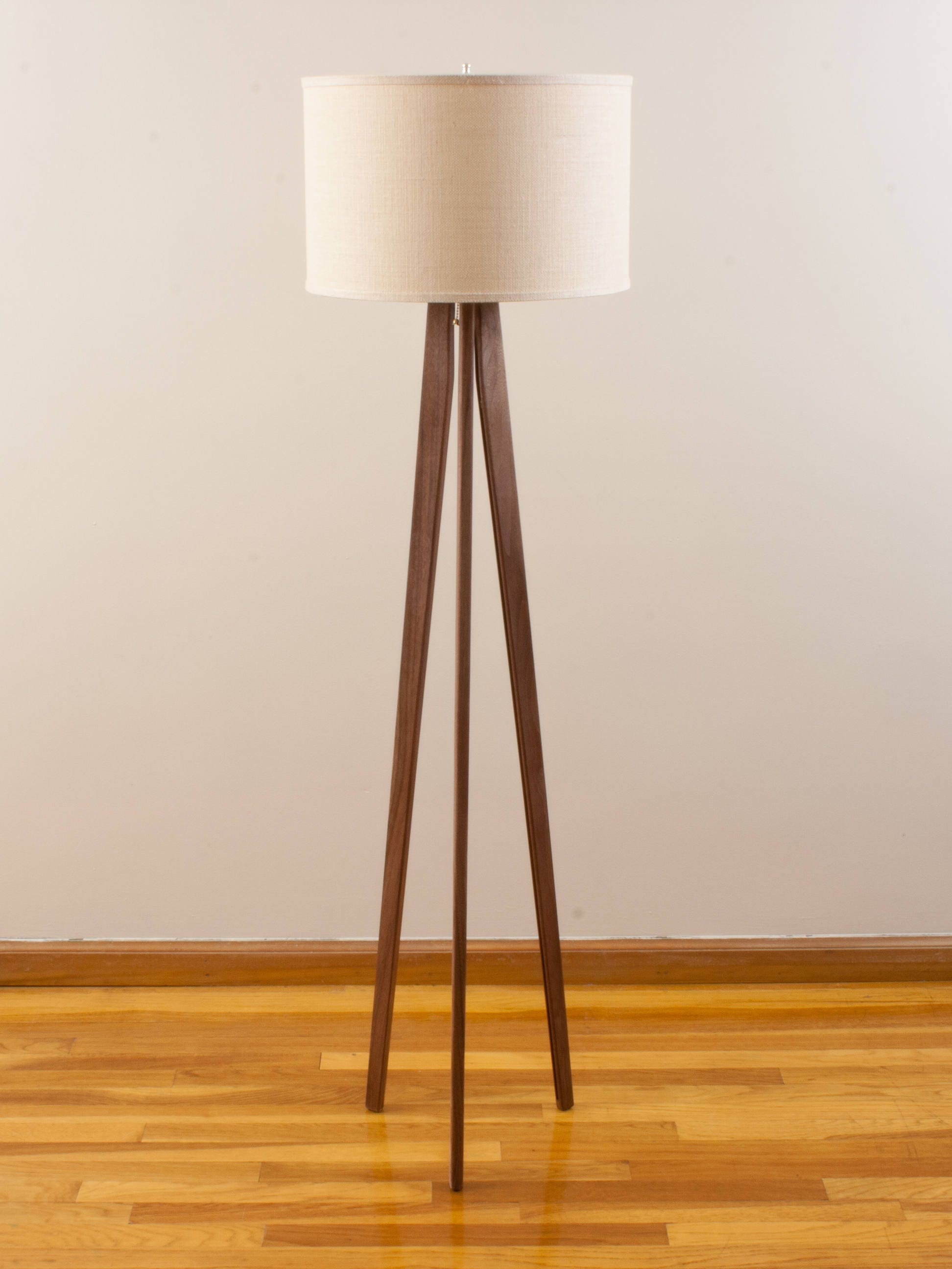 Tripod Floor Lamp Black Walnut MidCentury Modern Etsy