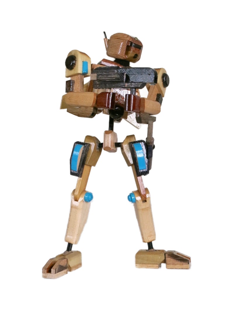 Handcrafted Wooden Robot Eco Friendly Action Figure Wooden Etsy