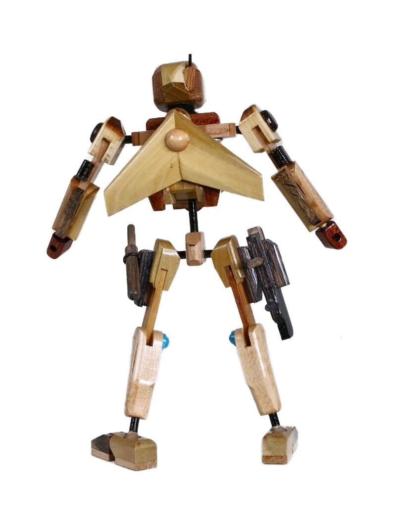Handcrafted Wooden Robot Eco Friendly Action Figure Wooden Etsy
