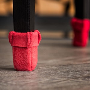 Rot Stuhlsocken Wukies Samtpfoten für Stuhlbeine, keine Kratzer und kein Lärm beim Stühle rücken. 1 Set Bild 6