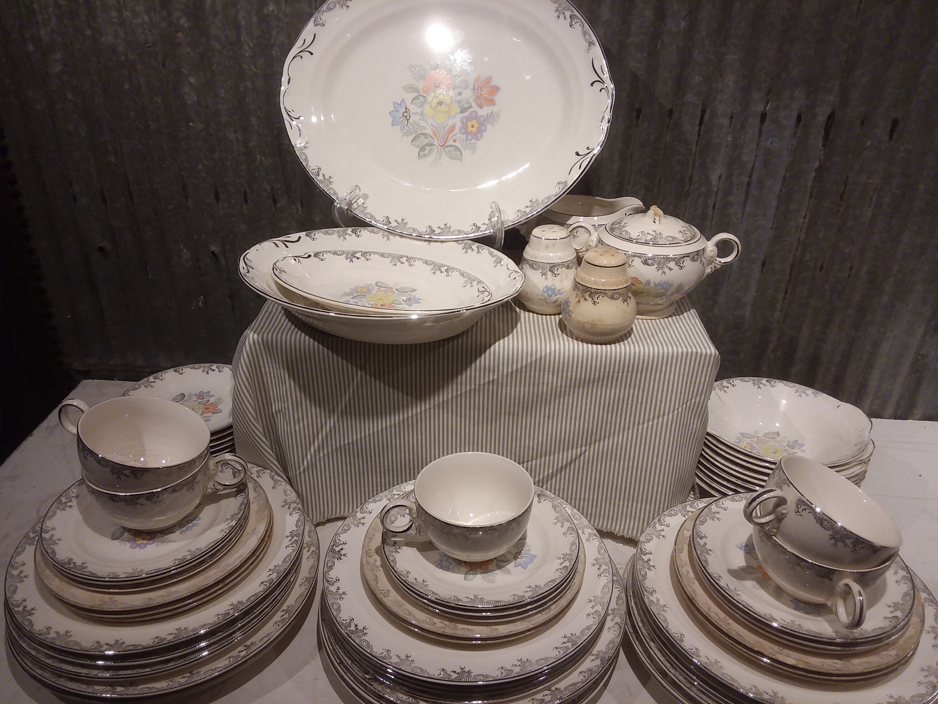 69pc Crown Potteries Floral Pattern Etsy