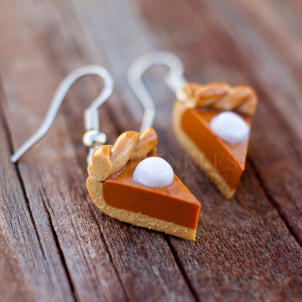 Pumpkin Pie Earrings, Polymer Clay Jewelry, Holiday Earrings, Fall Jewelry, Gifts For Girls, Food Jewelry, Quirky Gifts, Handmade Jewelry