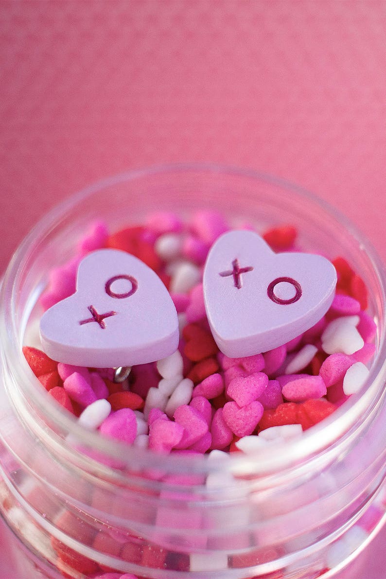Conversation Heart Earrings Valentine s Day Gifts Heart Etsy