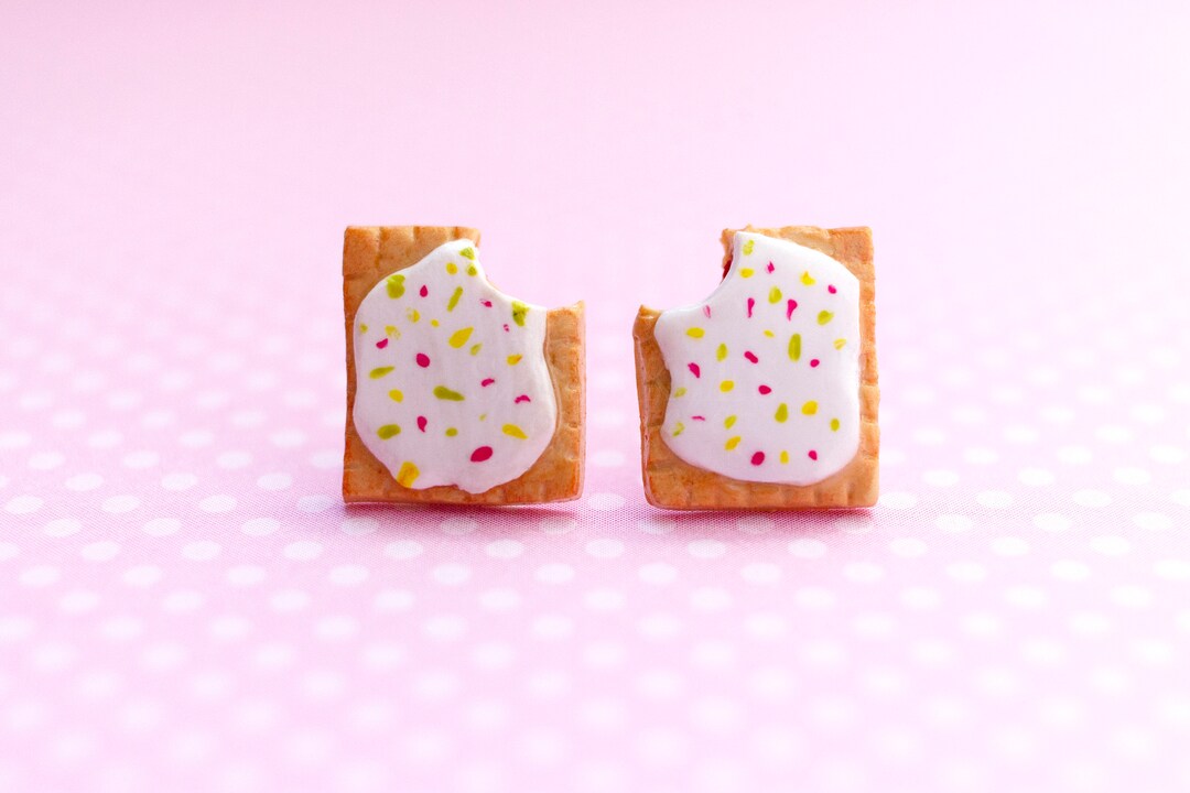 Toaster Pastry Earrings, Food Jewelry, Polymer Clay Jewelry, Foodie Gifts, Charm Necklace