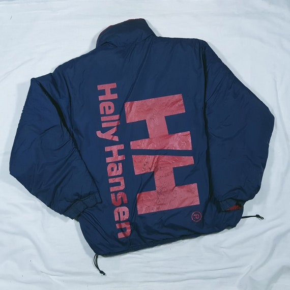 Vintage 90's Helly Hansen Puffer Jacket Big Logo Can Reversible