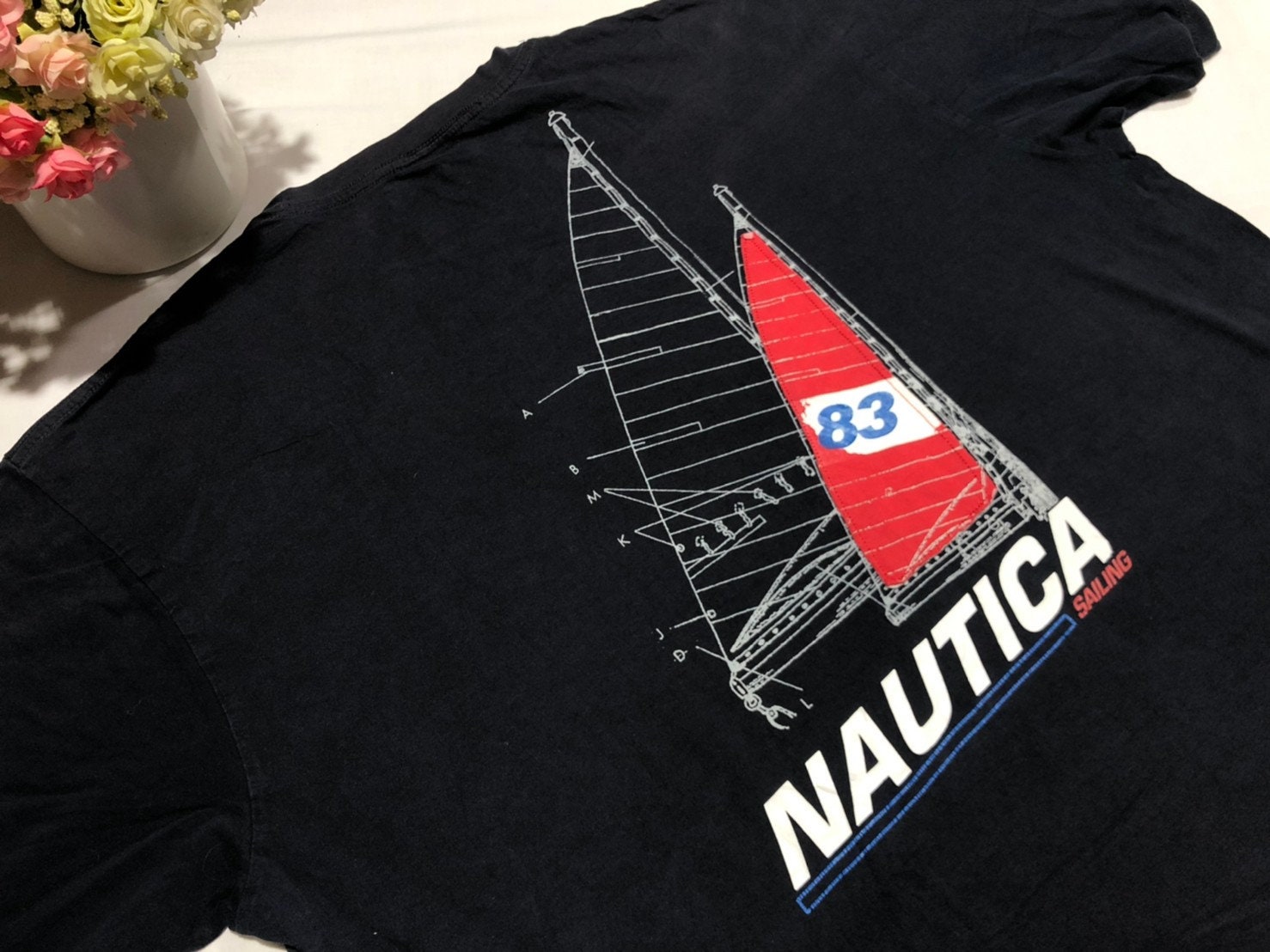 Vintage 90's NAUTICA Sailing Shirt Big Logo Etsy