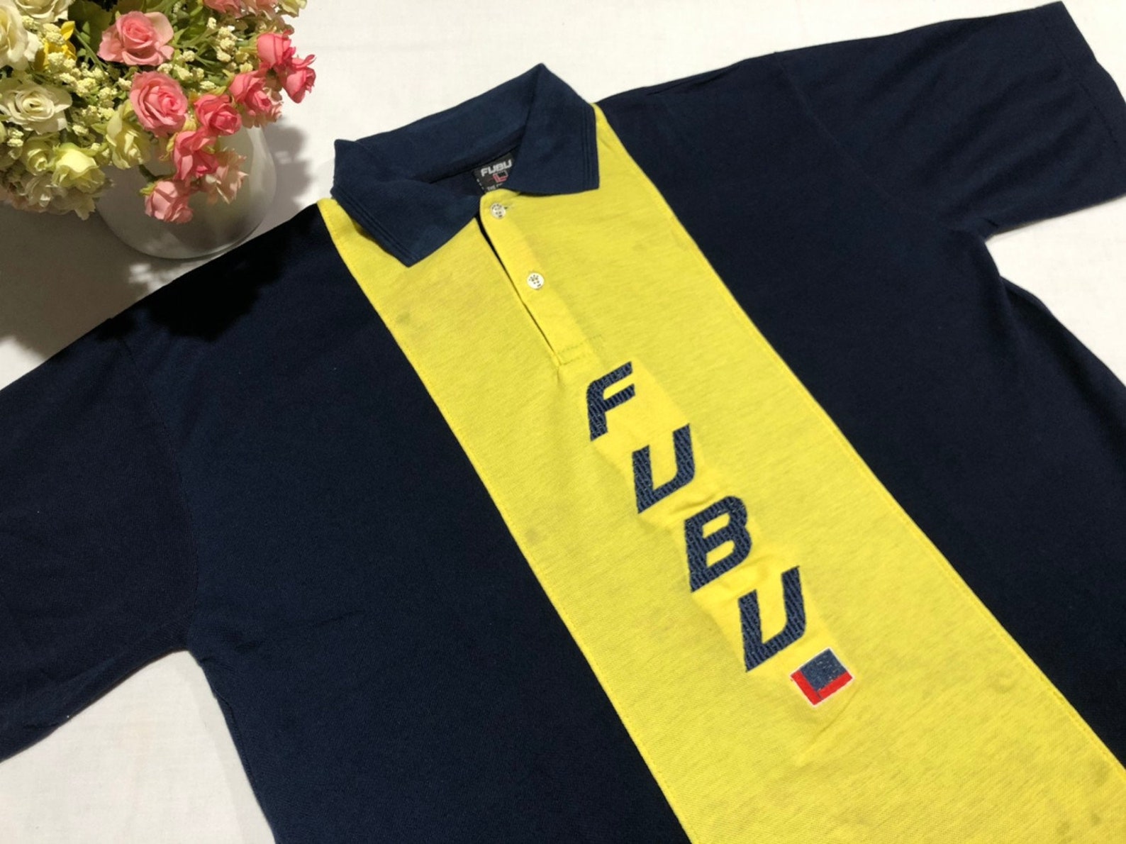 Vintage 90's FUBU Shirt Big Logo Polos Etsy