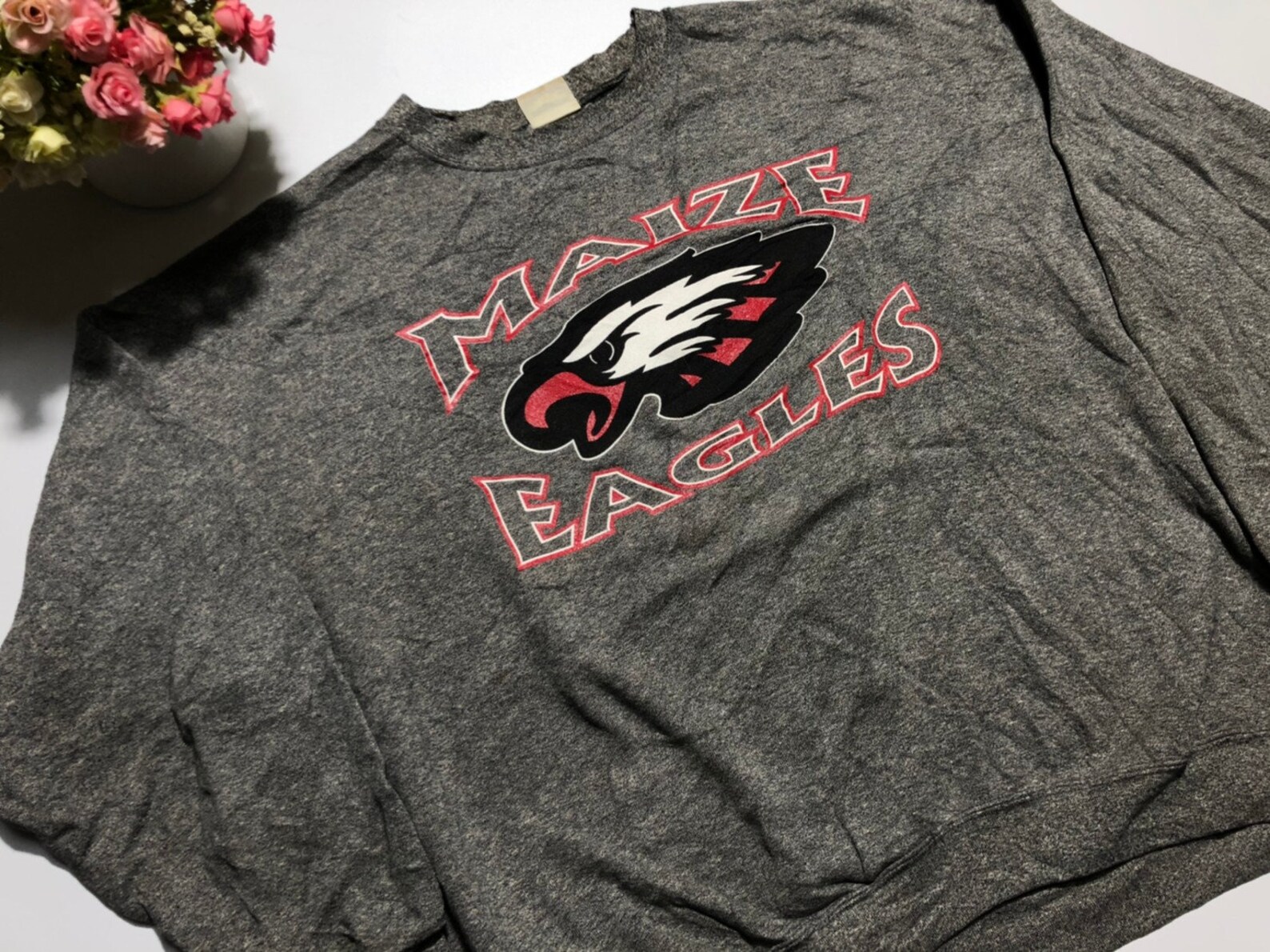 Vintage 90's Maize Eagles Sweater Big Logo Etsy