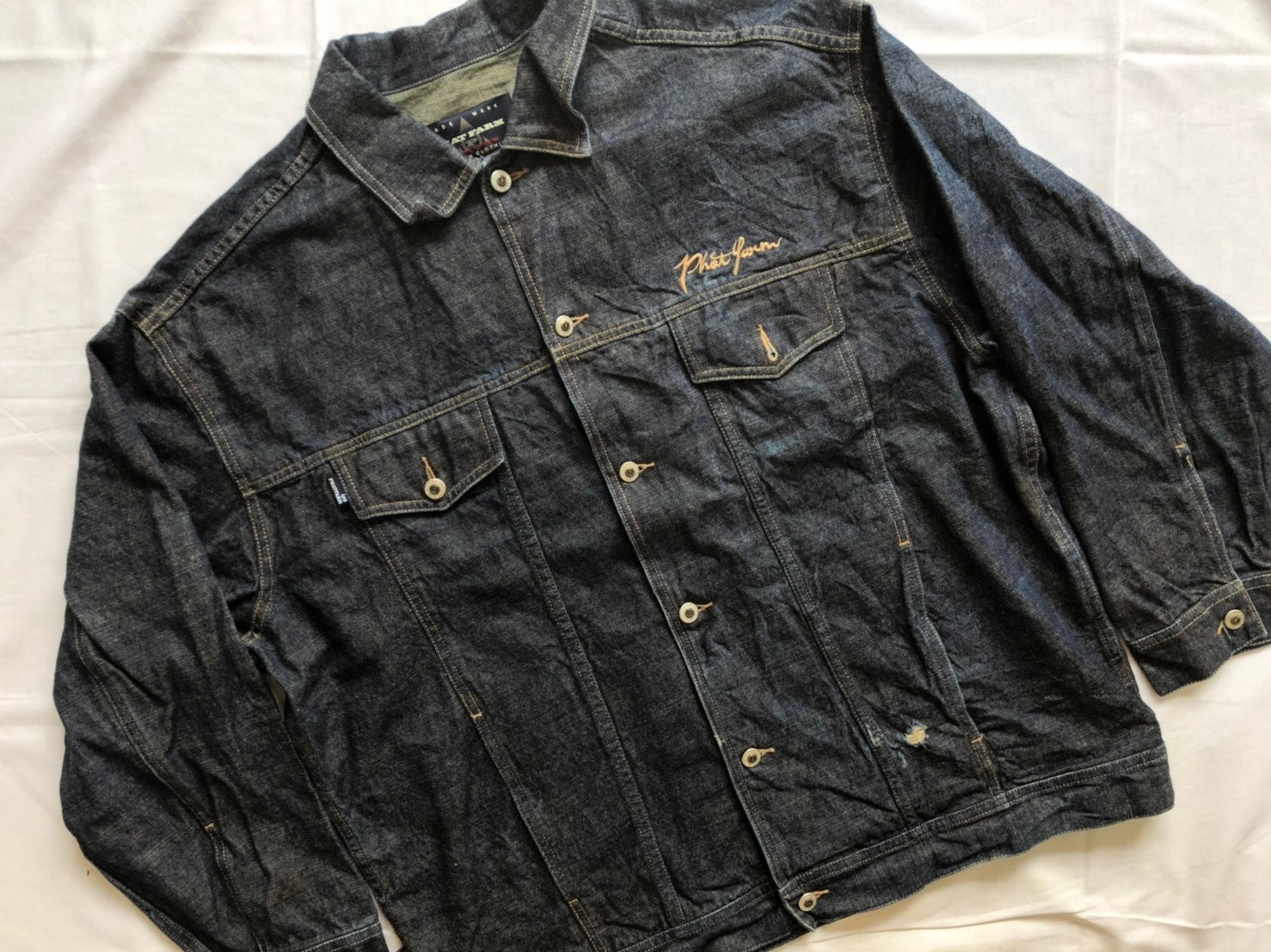 Vintage 90's Phat Farm Denim Jacket Hiphop Clothing - Etsy