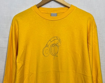 Vintage 90's STUSSY Studio Headphone shirt Long Sleeve