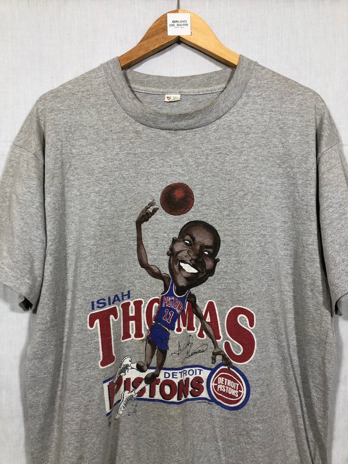 Buy Vintage 80s Gray Isiah Thomas Detroit Pistons Basketball Paper Online  in India 