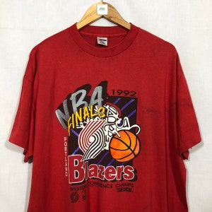 HolySport Portland Trail Blazers Vintage Warm Up Basketball Jersey Shooting Shirt - NBA Majestic Hardwood Classics - Size Men's 3XL 