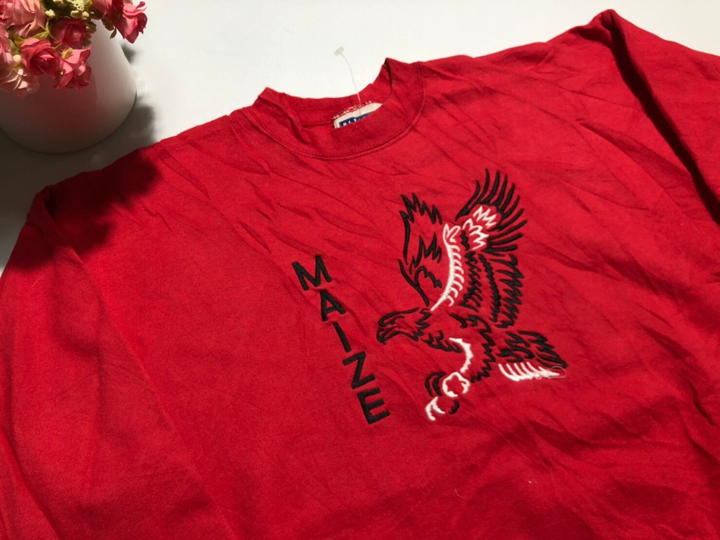 Vintage 90's Maize Eagles Sweater Big Logo Etsy