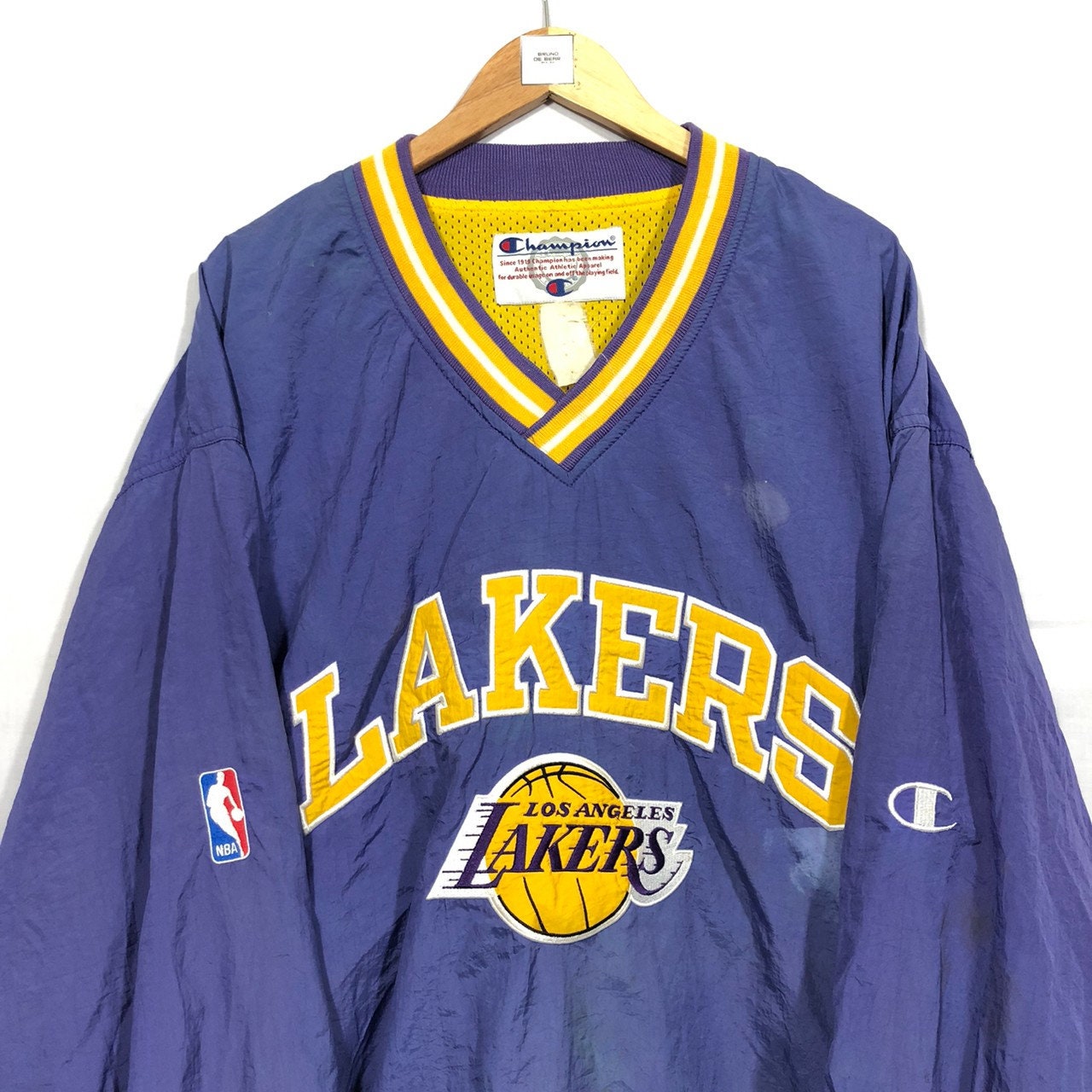NBA Vintage Black Lightning Lakers Hoodie S / BMPHJT20002 by Mitchell & Ness