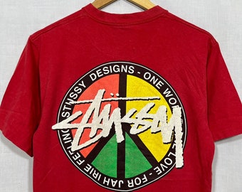 Vintage 90's STUSSY Rasta PEACE shirt