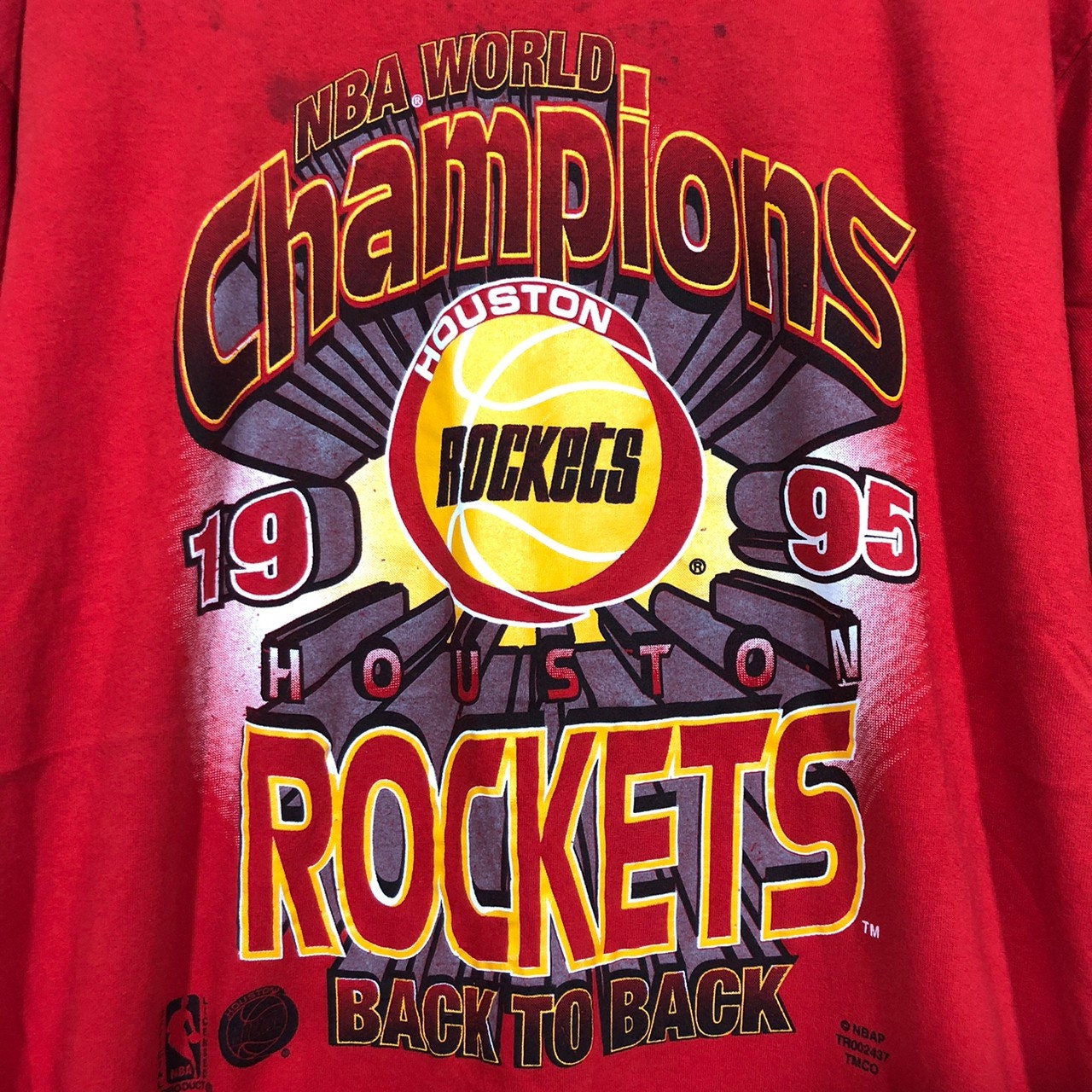 Vintage 1995 NBA world champions Houston Rockets single stitch T-shirt. |  SidelineSwap