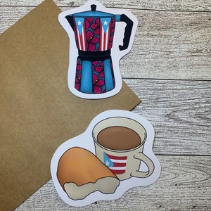 Cafetera Sticker | Café y Pan Sticker | Puerto Rico Sticker