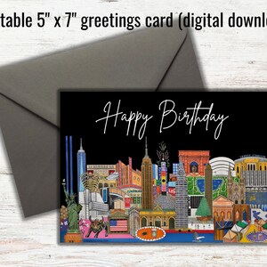 Nova York, EUA - Cartão de aniversário digital para download
