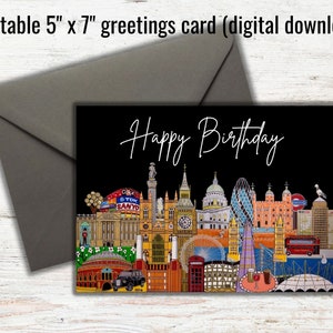 Londres, Reino Unido - Cartão de aniversário digital para download