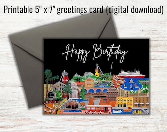 Tasmania, Australia - Birthday Card Digital Downloadable