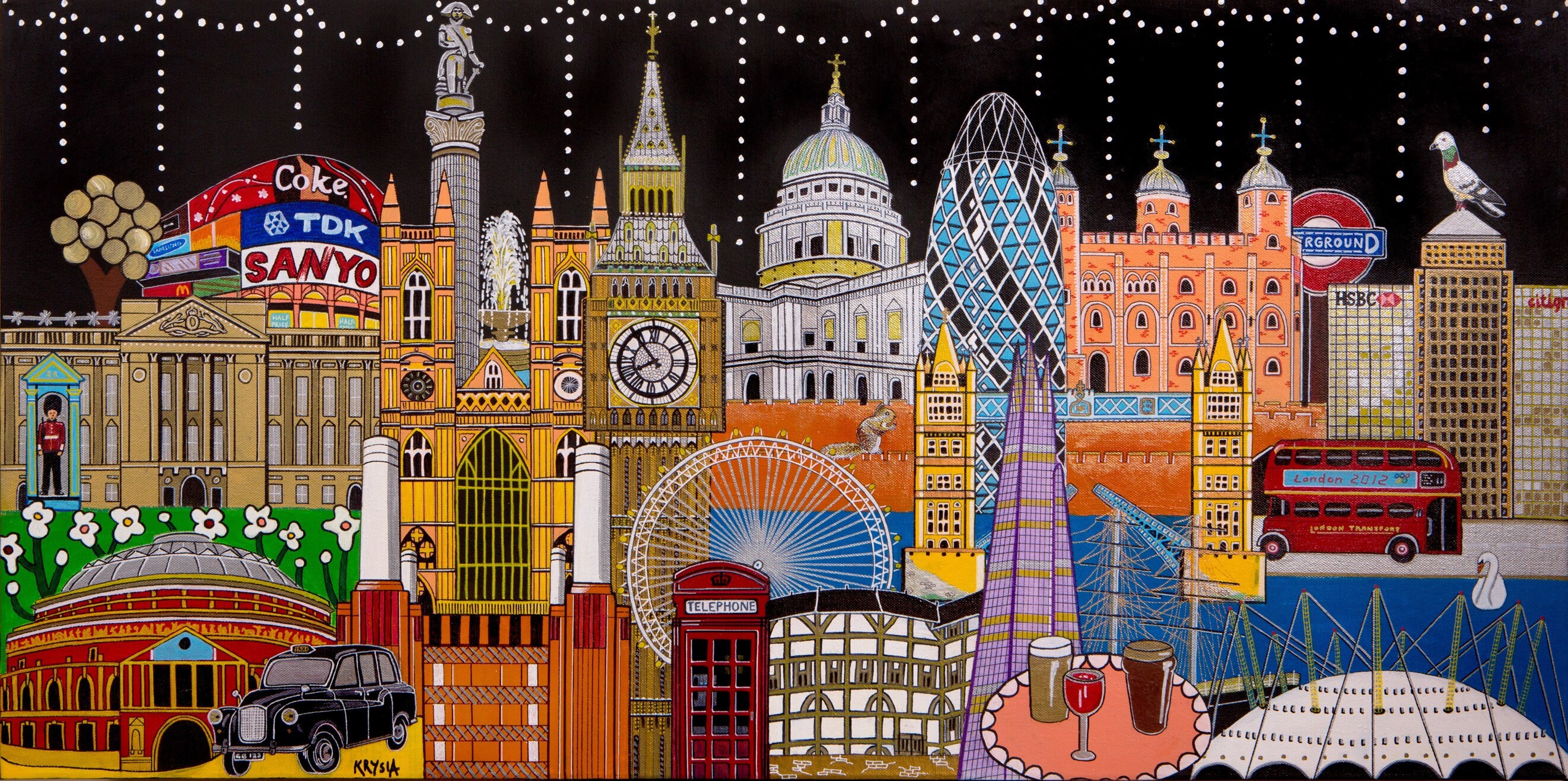 London, UK Limited Edition Print of an Original Acrylic Painting Etsy