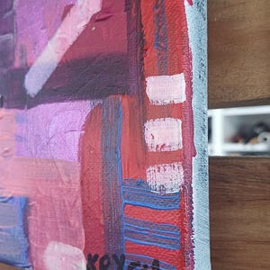 Abstract Acrylic Painting on Canvas | 12x16" Geometric Wall Art, Signed by Krysia image 2