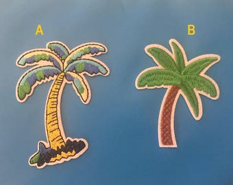 Palm Tree Embroidered Iron On Patch, coconut tree patch, Tree patch, tropical tree patch