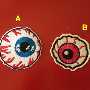 Eyeball iron on patch, weird patch, funny iron on patch, scary patch