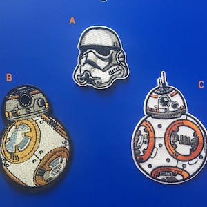 Star Wars Iron On Patch, Star Wars Patch, BB8 patch, Storm trooper patch, star wars Embroidered patch