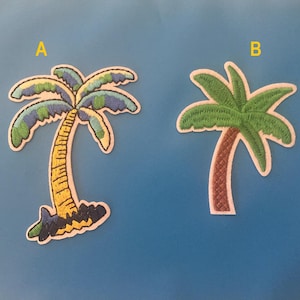 Palm Tree Embroidered Iron On Patch, coconut tree patch, Tree patch, tropical tree patch