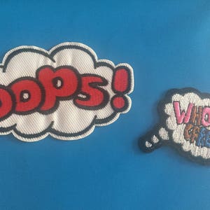 Qui se soucie de fer brodé sur patch, patch de couture OOPs, qui se soucie patch, patch oops