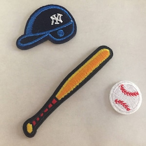 Baseball Embroidered Iron On Patch, sewing patch, baseball hat patch, baseball bat