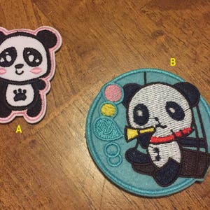 Panda Iron On Patch, panda patch, panda embroidered patch, animal patch