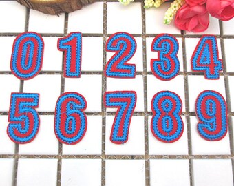 Number 0-9 patch, number Embroidered patch, number iron on patch
