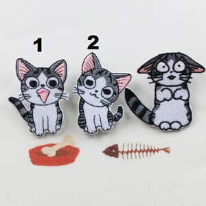Cat Iron On Patch, Cat sewing patch, cartoon Iron On Patch, funny clothes patch, cute cat