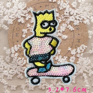 Simpson Embroidered Iron On Patch, Simpson patch