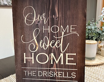 Personalized Engraved Our Home Sweet Home Sign