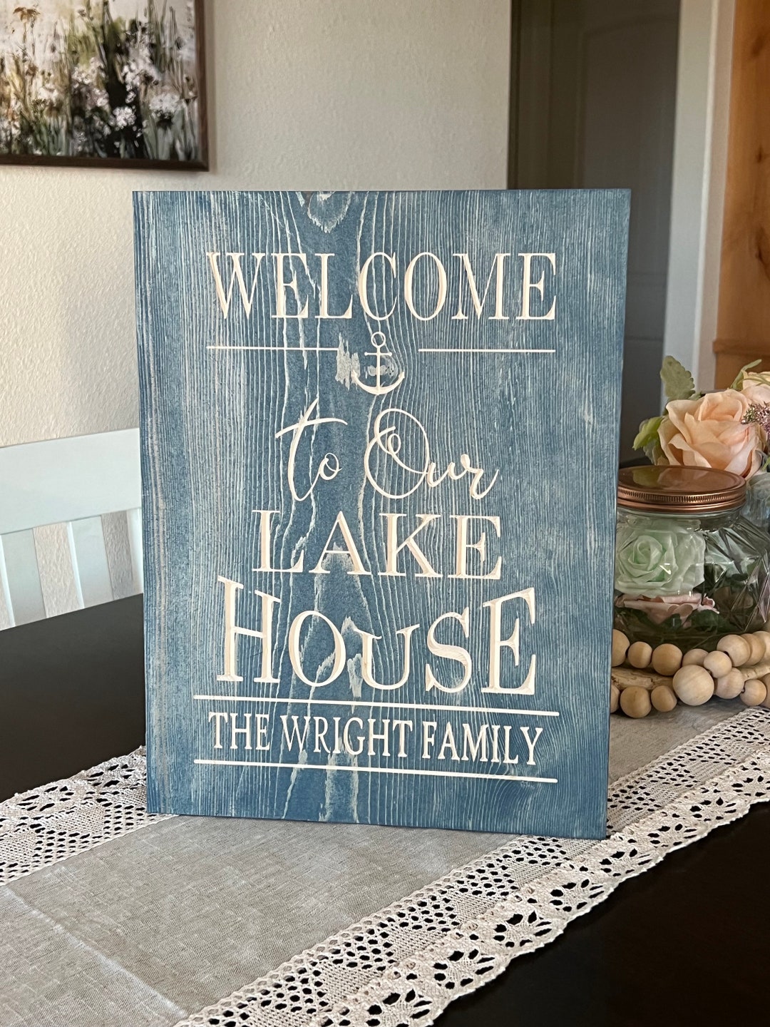 Personalized Engraved Welcome to Our Lake House Anchor Sign - Etsy