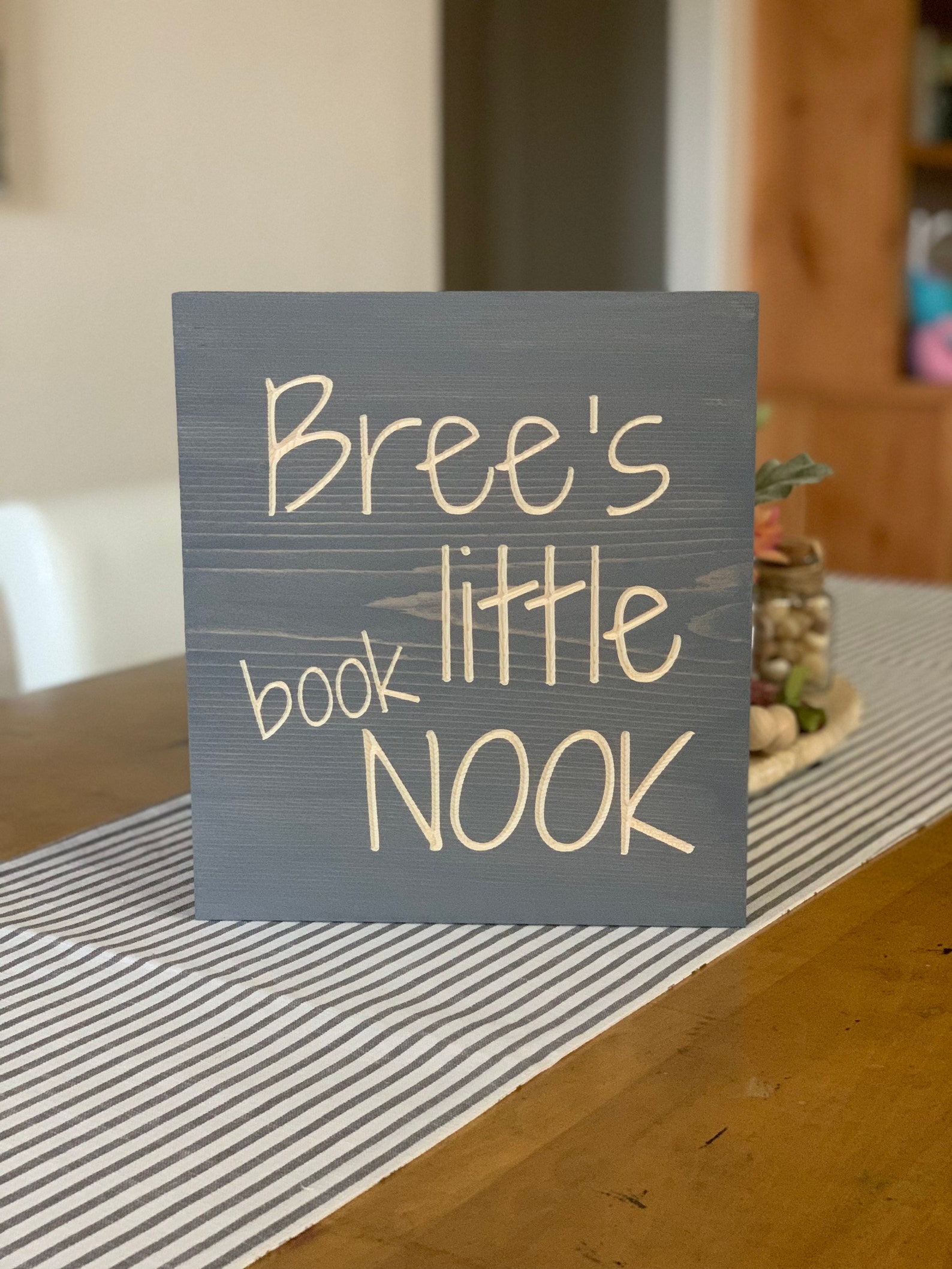 Personalized Engraved Book Nook Sign Etsy UK