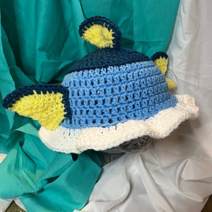 Vaporeon Hat - Crocheted Bucket Hat, Casual Cosplay