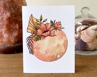 The Ramsay Moon Greeting Card| Watercolour Print Card | Dried flowers Birthday Card  | Floral Card