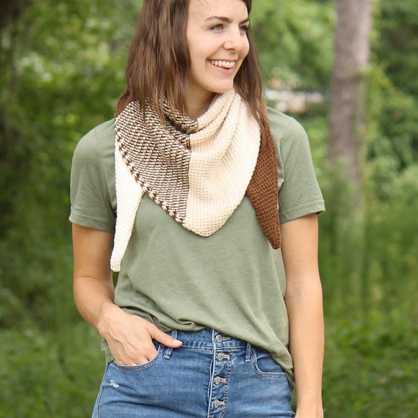 Blue Ridge Shawl | TUNISIAN CROCHET PATTERN | Fade Triangle Scarf