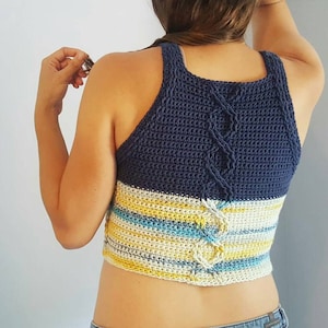 Cablework Crop CROCHET PATTERN Kay Krochets image 1