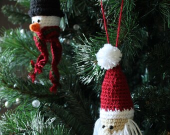 Décorations Saint Nick et Frosty | MOTIF AU CROCHET | Kay Krochets