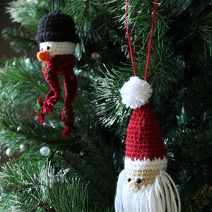 Saint Nick and Frosty Ornaments | CROCHET PATTERN | Kay Krochets