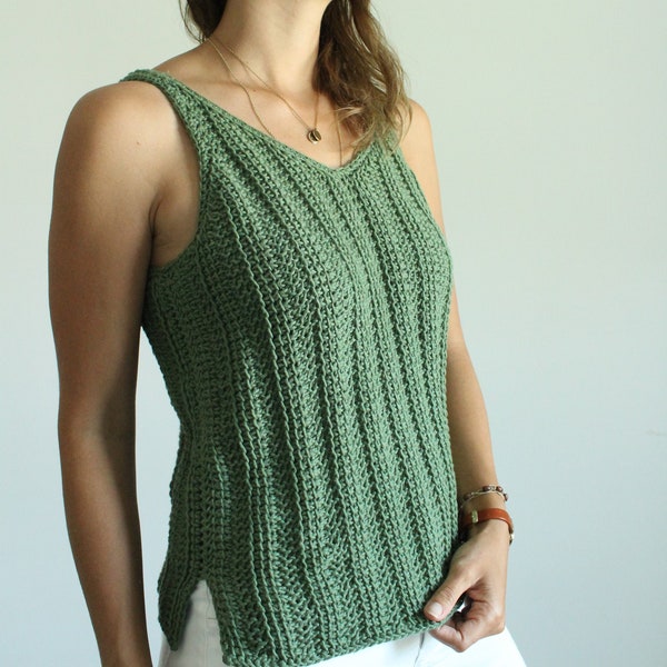 Riverbank Tank | Tunisian Crochet Pattern | Kay Krochets