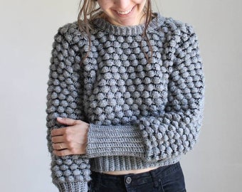 Bobblicious Sweater - Adult | CROCHET PATTERN | Bobble Stitch | Pullover